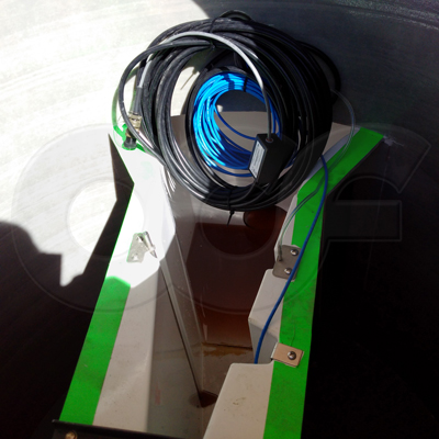 bubbler line and pH probe installed in the Parshall flume in the Packaged Metering Manhole