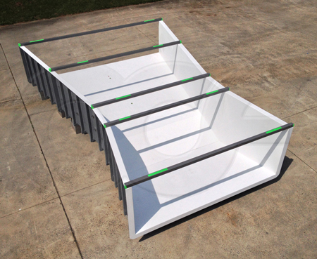 fiberglass 120-inch Parshall flume assembled