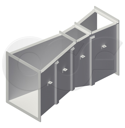 3d render of a 9-inch Parshall flume