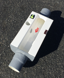 4-inch Palmer Bowlus flume with pipe stubs and probe well