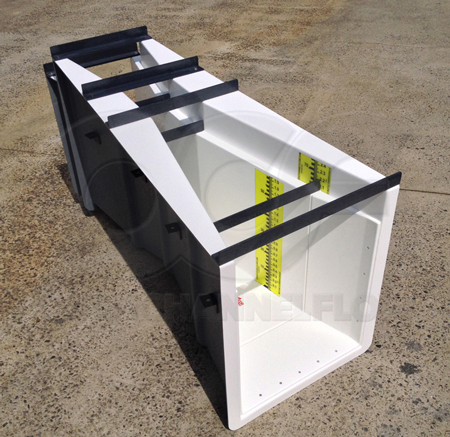 6-inch Parshall flume nested in 9-inch Parshall flume