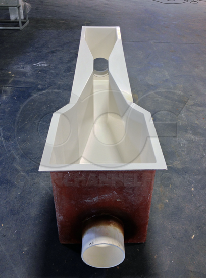 Fiberglass Parshall Flume with End Adapters under construction