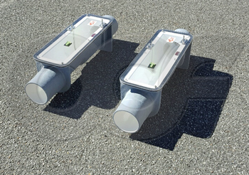 clear polycarbonate covers over palmer-bowlus flumes