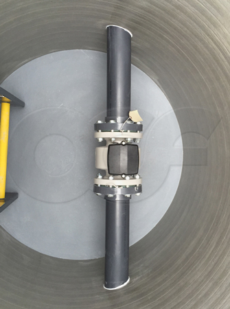 interior of a closed pipe magnetic flow meter manhole