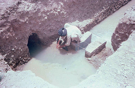Cutthroat Flume Measuring Irrigation Water in Pakistan