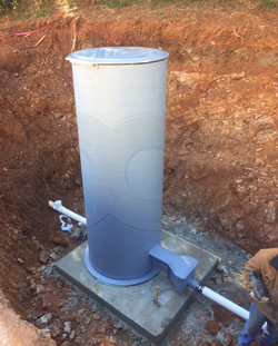 fiberglass domed top flow measurement manhole with 2-inch parshall flume
