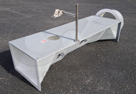 extra large trapezoidal flume with bolt down cover and ultrasonic mounting bracket