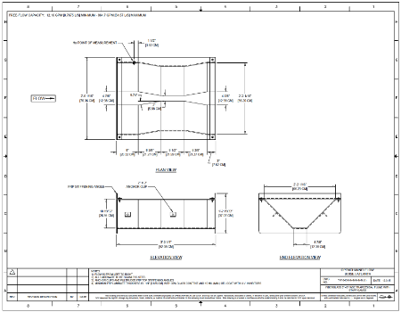 2-inch 45 degree wsc trapezoidal flume dimensions image