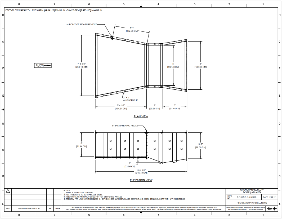 60-inch Parshall flume dimensions thumbnail