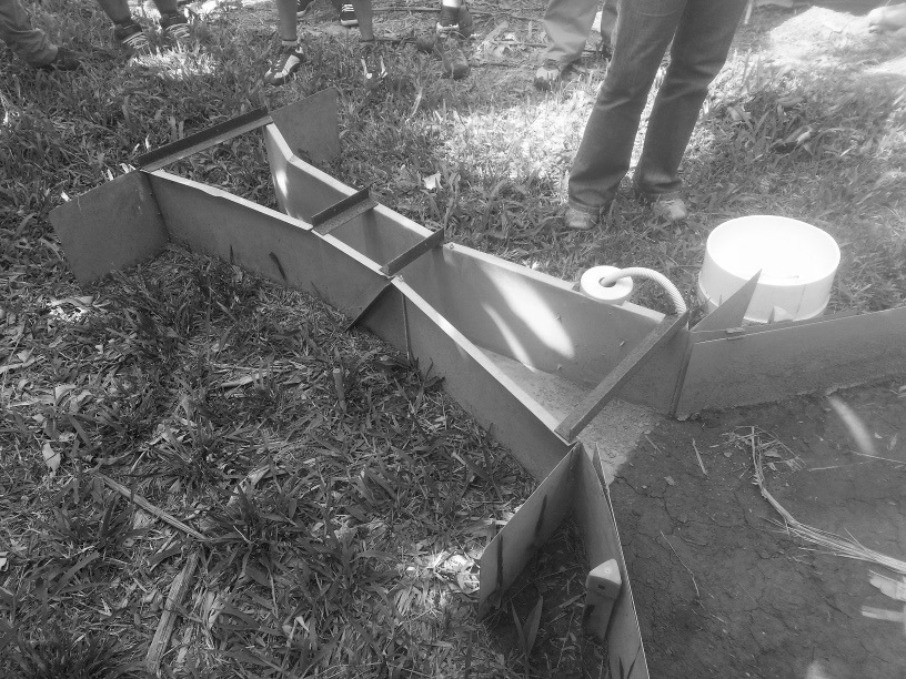 galvanized steel wing walls on a Parshall flume