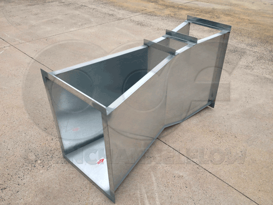 galvanized steel Parshall flume for an irrigation channel