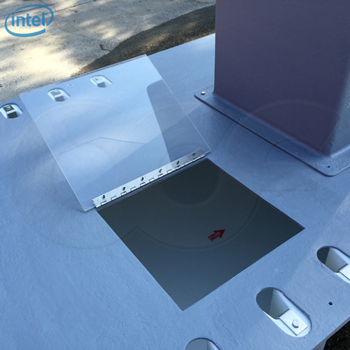 flume cover with hinged observation window