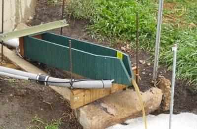 Fiberglass HS flume mounted above grade