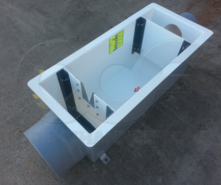 Fiberglass Weir Box Measuring Dam Seepage for the Indian Health Service