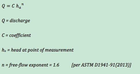 discharge equation for large Parshall flumes