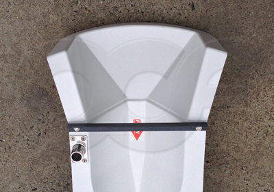 staged inlet end adapter on a large Trapezoidal flume used to measure pipe flow in a concrete manhole