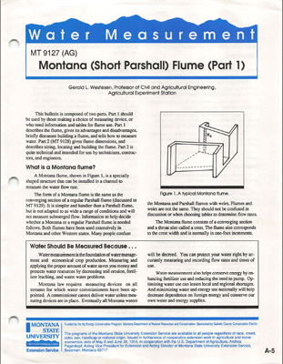 MT 9127 Montana - Short Parshall - Flume - Part 1