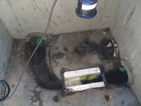Palmer-Bowlus flume with stony solids upstream of the flume