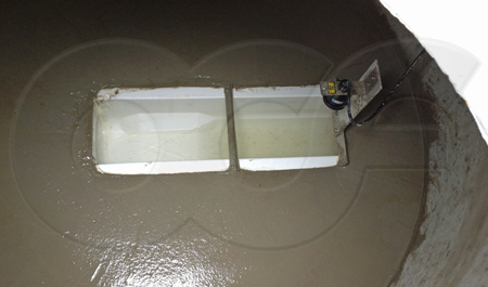 Palmer-Bowlus flume after grouting into a concrete vault