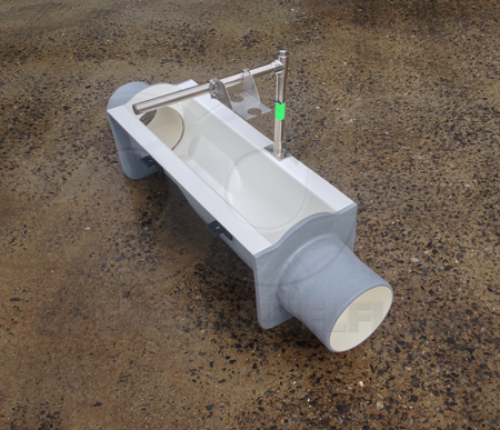 ultrasonic sensor bracket over a Palmer-Bowlus flume