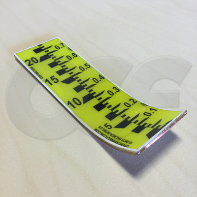 retrofit free standing fiberglass staff gauge for measuring level in a Palmer-Bowlus flume