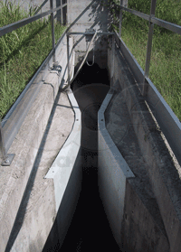 Parshall Flume in concrete channel