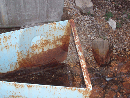Severely rusted Parshall Flume