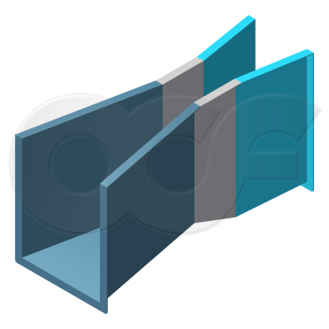 sections of a flow measuring flume