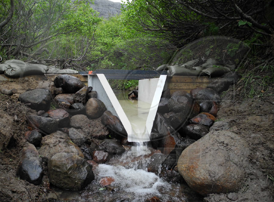 completed H flume installation