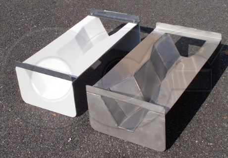 small 60 Degree V Trapezoidal flumes in fiberglass and stainless steel