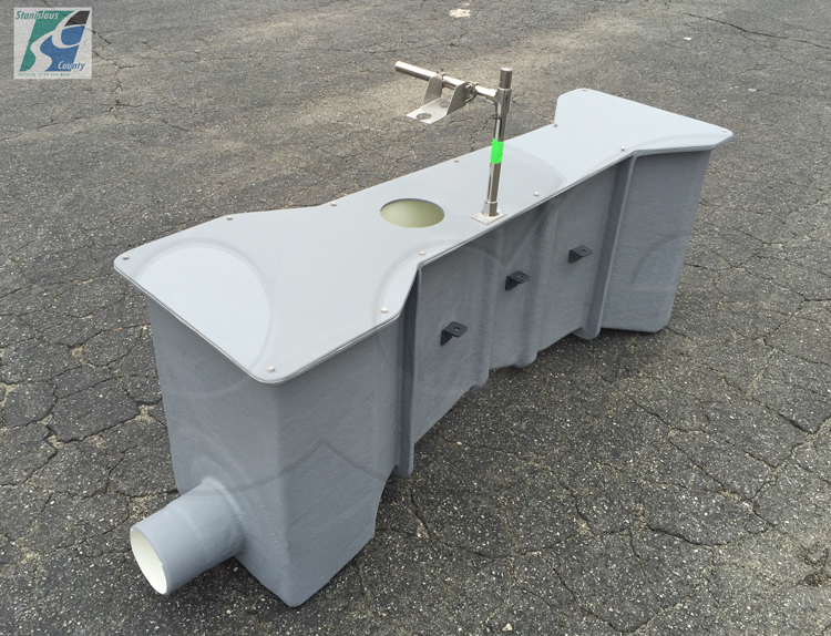 3-inch parshall flume with end adapters cover and ultrasonic mounting bracket