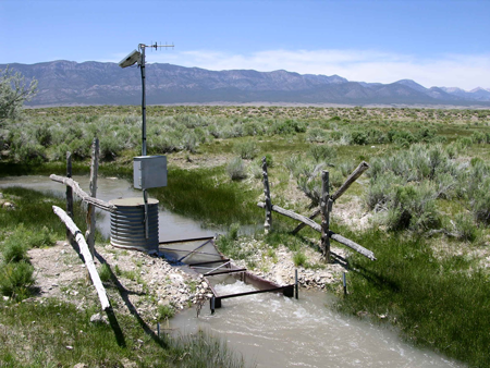 Steel Parshall Flume operating under maximum flow condtions