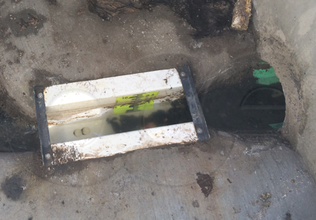 stoney sediment upstream of a Palmer-Bowlus Flume
