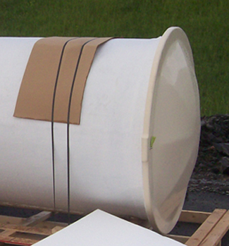 VPC domed top manhole.  Note the difference in color between the top and the manhole barrel as well as the odd, segmented top geometry 