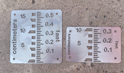 stainless steel staff gauges to measure weir flow levels