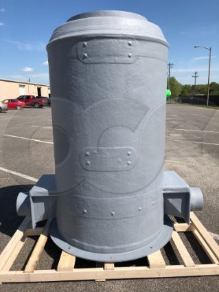 a fiberglass fro packaged metering manhole pmm