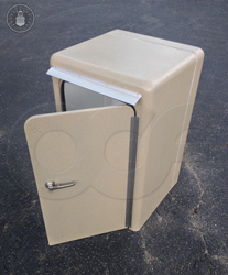 custom insulated fiberglass enclosure to house a refrigerated sampler