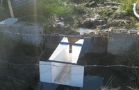 discharge wing walls on a Rectangular Cutthroat flume