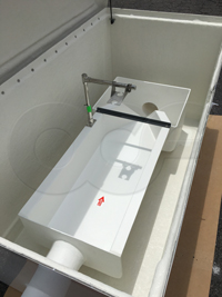 H flume mounted in fiberglass Redstone enclosure