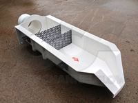 removable perforated baffle plates in a fiberglass H flume