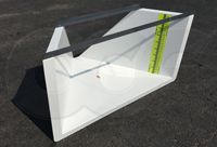 Staff-level gauge on an Openchannelflow fiberglass H flume