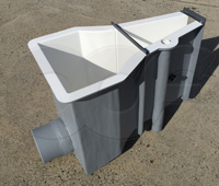 inlet end adapter with pipe stub on fiberglass Openchannelflow Montana Flume