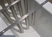 removable stainless steel flow straighteners in a fiberglass Palmer-Bowlus flume