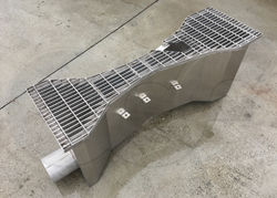 stainless steel Parshall flume with grating and end adapters