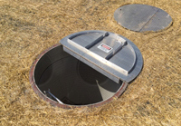 Fiberglass Manhole with open Aluminum Top