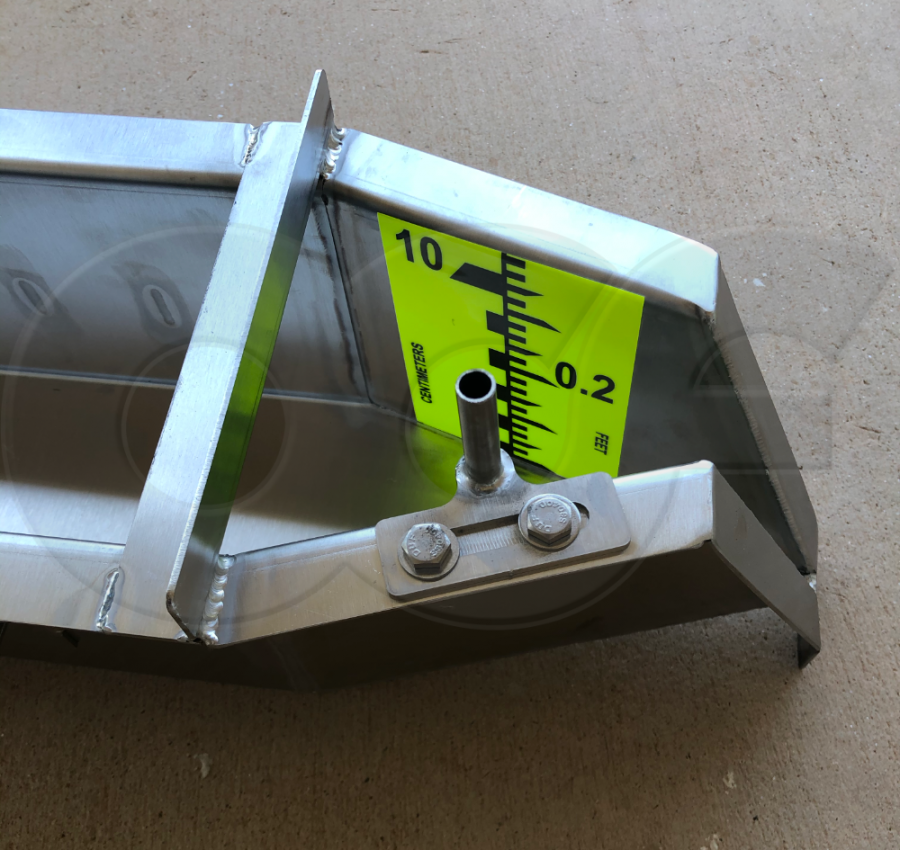 Stainless Steel HS Flume with Staff Gauge and Sampler Tube