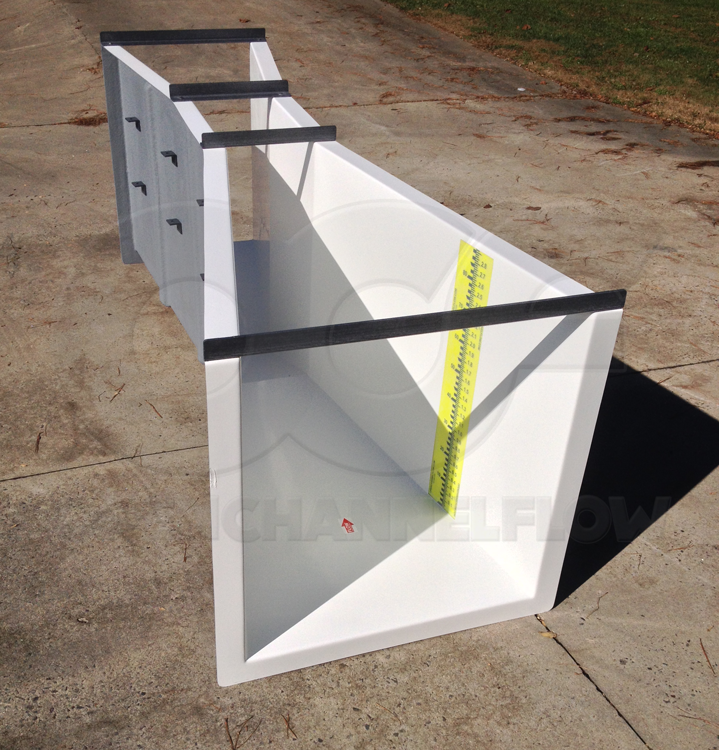 parshall flume fiberglass construction staff gauge