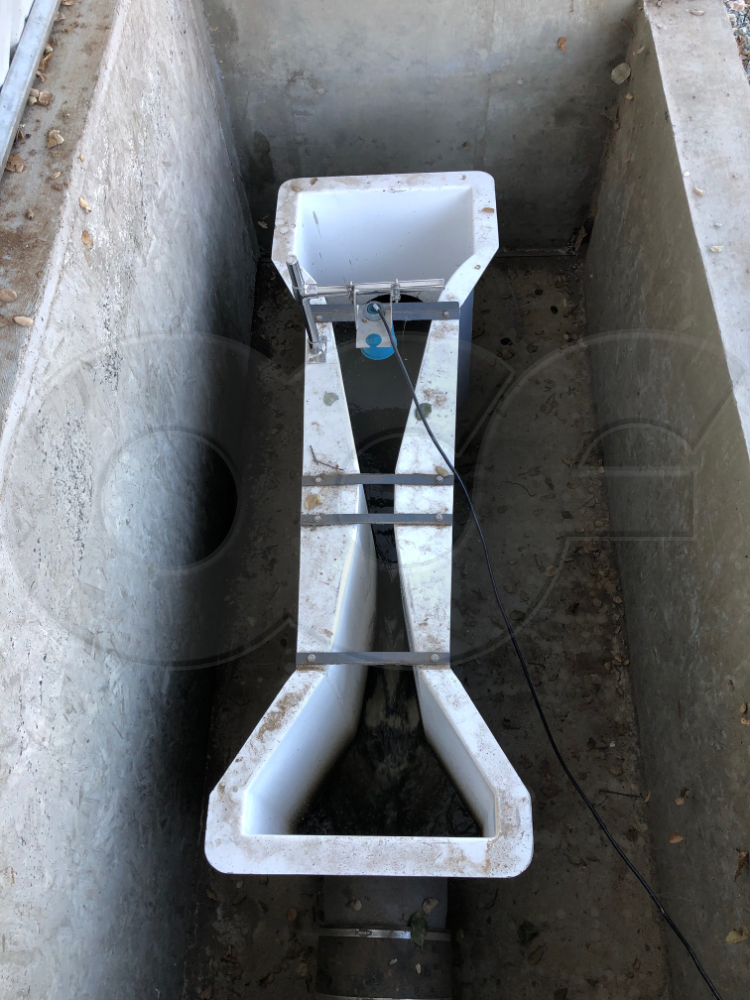 Fiberglass 3-Inch Parshall Flume Installed in a Concrete Vault