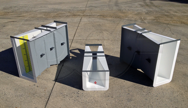 pashall flume fiberglass construction different configurations