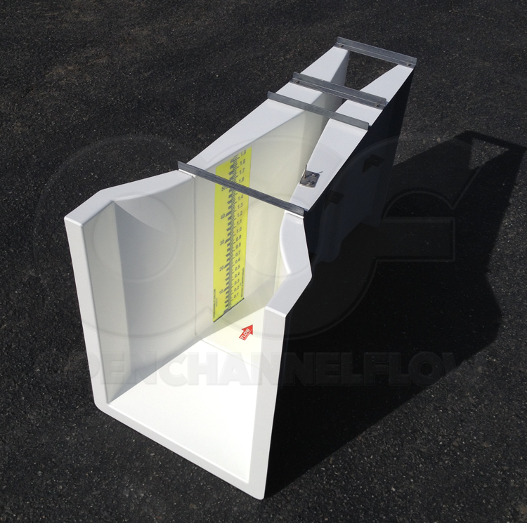 parshall flume fiberglass construction open end adapter staff gauge
